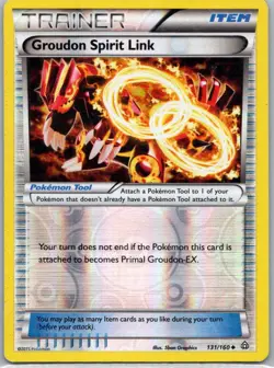 Pokemon TCG Groudon Spirit Link 131/160 Primal Clash Rev Holo LP - Image 1