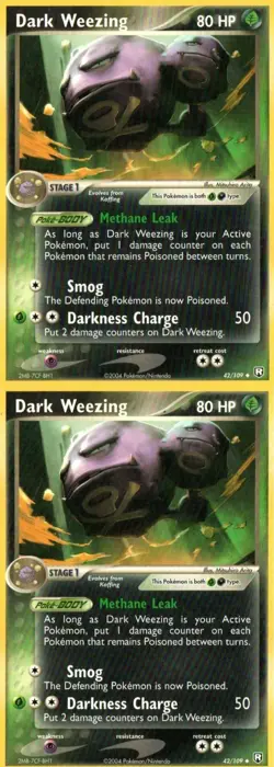 Pokemon TCG EX Team Rocket returns Dark Weezing X2 MP - Image 1