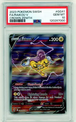 2023 Pokemon SWSH FA/Raikou V Crown Zenith #GG41 PSA 10 - Image 1