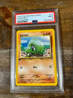 Pokemon 2001 Neo Discovery 1ST Edition LARVITAR #57 PSA 9 Mint RARE - Image 1