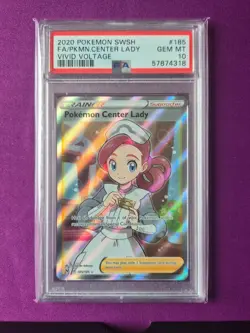 PSA 10 - SWSH Vivid Voltage - Pokemon Center Lady - 185/185 - Ultra Rare - Image 1