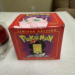 Pokemon 1999 Jigglypuff 23k Gold Plated Trading Card Pokeball Burger King Sealed - Image 3