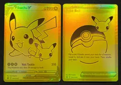 Pokemon Celebrations Pikachu V & Pokeball gold Promos SWSH 145 & SWSH 146 - Image 1