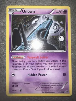 Unown 30/98 Pokemon XY - Ancient Origins Common NM 2015 (VLP) - Image 1