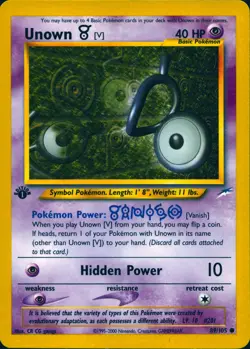 UNOWN [V] 89/105 COMMON NEO DESTINY POKEMON 1ST EDITION LP - Image 1