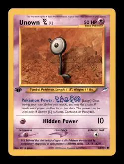 Unown [L] 86/105 C Neo Destiny Pokemon 1st Edition - Image 1