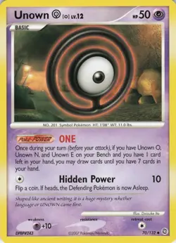 Unown O 70/132 Secret Wonders Uncommon regular NM Pokemon TCG - Image 1