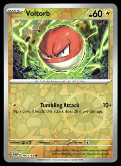 VOLTORB - 100/165 Common 151 Pokemon Reverse Holo NM - Image 1