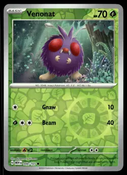 VENONAT - 048/165 Common 151 Pokemon Reverse Holo NM - Image 1