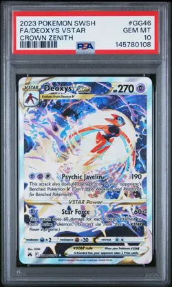 2023 POKEMON SWORD & SHIELD CROWN ZENITH #GG46 FULL ART/DEOXYS VSTAR PSA 10 - Image 1