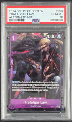 One Piece OP09-069 R Alt Art Trafalgar Law PSA10 English - Image 1