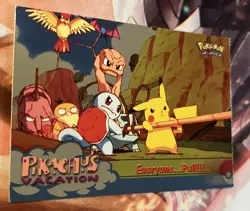 Pokemon 1999 Topps Movie Card #52 “Everyone…Pull!!!” HOLO FOIL Blue Logo LP - Image 1