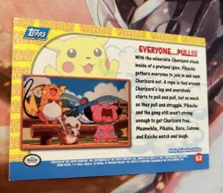 Pokemon 1999 Topps Movie Card #52 “Everyone…Pull!!!” HOLO FOIL Blue Logo LP - Image 2