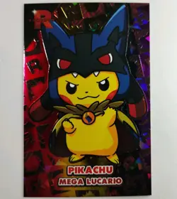 Pikachu Mega Lucario Poncho Rainbow Holo Pokemon Rocket Card Database - Image 1