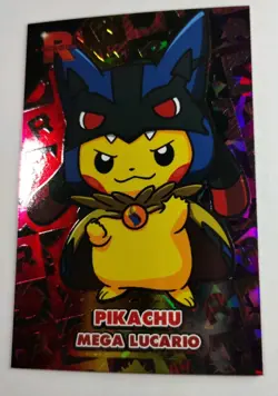 Pikachu Mega Lucario Poncho Rainbow Holo Pokemon Rocket Card Database - Image 3