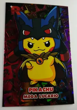 Pikachu Mega Lucario Poncho Rainbow Holo Pokemon Rocket Card Database - Image 4