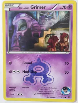 Team Aqua's Grimer 7/34 VLP / NM - Double Crisis Pokemon Card - kawayoo Art - Image 1