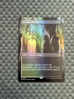 MTG Godless Shrine #0294 Foil Borderless Rare Ravnica Remastered (RVR) - Image 1