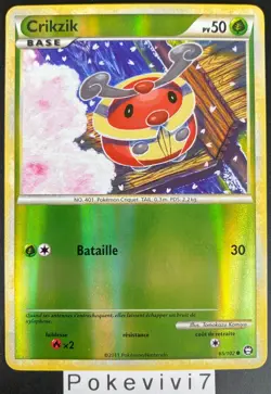 Carte Pokemon CRIKZIK 65/102 Reverse HGSS FR OCCASION - Image 1