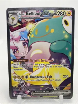 Iono's Bellibolt EX 183/159 sv09: Journey Together SIR Holo Pokemon - Image 1