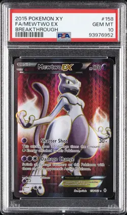 2015 POKEMON XY BREAKTHROUGH #158 FULL ART/MEWTWO EX PSA 10 - Image 1