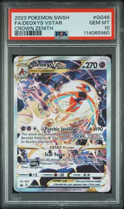 2023 POKEMON SWORD & SHIELD CROWN ZENITH #GG46 FULL ART/DEOXYS VSTAR PSA 10 - Image 1