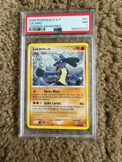 2008 Pokemon D&P Lucario Legends Awakened #61 PSA 7 NM - Image 1