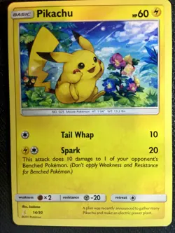 Pikachu (#14) 14/30 SM Trainer Kit: Lycanroc & Alolan Raichu Pokemon Non Holo - Image 1