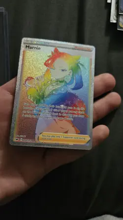 Pokemon TCG Marnie 208/202 Sword & Shield Secret Rare Rainbow Full Art Trainer - Image 1