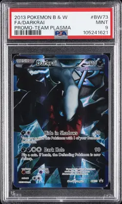 2013 POKEMON B&W PROMO TEAM PLASMA #BW73 FULL ART/DARKRAI PSA 9 - Image 1