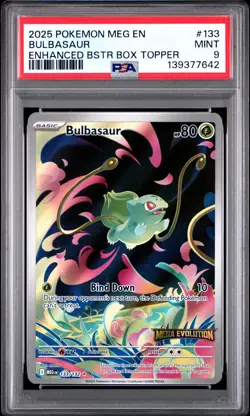 2025 POKEMON MEG EN-MEGA EVOLUTION ENHANCED BOOSTER BOX TOPPER BULBASAUR PSA 9 - Image 1