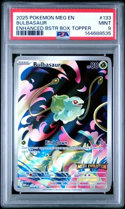 2025 POKEMON MEG EN-MEGA EVOLUTION ENHANCED BOOSTER BOX TOPPER BULBASAUR PSA 9 - Image 1