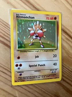 Pokemon TCG Hitmonchan Base Set 7/102 Holo 1999-2000 Wizards Base Set Copyright - Image 2