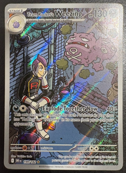 Pokemon TCG Team Rocket's Weezing Destined Rivals Illustration Rare 199/182 NM - Image 1