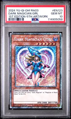 2024 YU-GI-OH! RA03-QUARTER CENTURY BONANZA #EN123 DARK MAGICIAN GIRL PSA 10 - Image 1