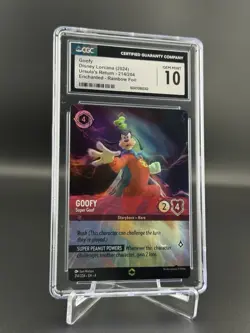 Goofy - Super Goof (Enchanted) 214/204 Disney Lorcana Ursula's Return Gem CGC 10 - Image 1
