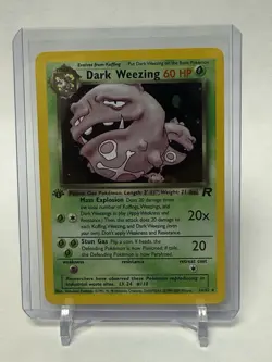 Pokemon Dark Weezing Holo Rare TCG Card 14/82 First Edition Near Mint NM WOTC - Image 1