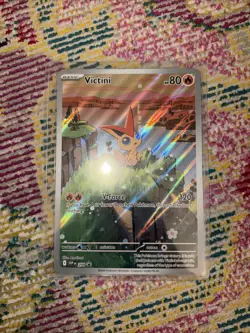 Pokemon Victini Jumbo Black Star Promo Card TCG Scarlet & Violet SVP 208 - Image 1