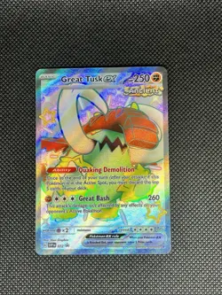 Great Tusk ex SVP 072 Black Star Promo Scarlet And Violet Pokemon Card Near Mint - Image 1