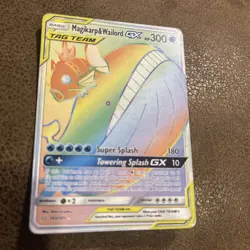 Magikarp & Wailord GX TAG TEAM Secret Rare Holo 183/181 Sm-Team Up Pokemon Card - Image 1