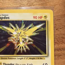 Pokemon TCG Zapdos Base Set Holo Unlimited Rare Card 16/102 LP - Image 3