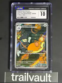 2025 Pokemon Team Rocket's Raticate Japanese Art Rare Holo 108/098 | CGC MINT 10 - Image 1