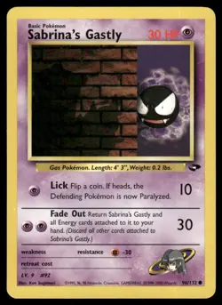 2000 Pokemon Gym Challenge Sabrina’s Gastly VTG UNplayed #96/132 WOTC TGC - Image 1