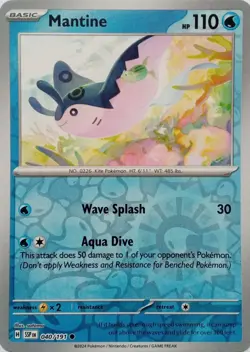 Mantine - Reverse Holo - Surging Sparks - Pokemon TCG - 040/191 - Image 1