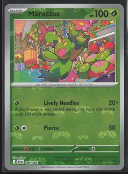 MARACTUS 008/086 COMMON BLACK BOLT POKEMON MASTER BALL REVERSE NM/M - Image 1
