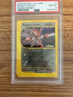 Pokemon Card Rocket's Scizor 4 Winner Stamp Best of Game Promo PSA 10 GEM MINT - Image 2