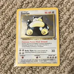 Pokemon Snorlax Jungle Rare Holo 90 HP Card 11/64 1999 Nintendo English - Image 1