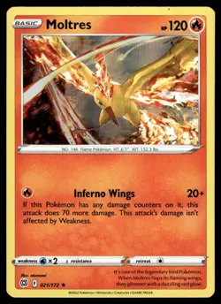 Moltres Cosmos Holo Pokemon Brilliant Stars Promo Card 21/172 - Image 1