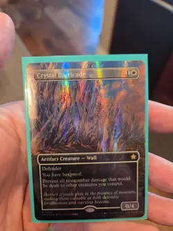 MTG MAGIC THE GATHERING FOUNDATIONS MANA FOIL CRYSTAL BARRICADE BORDERLESS - Image 1