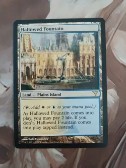 Magic The Gathering Hallowed Fountain Dissension Blue White Land - Image 1